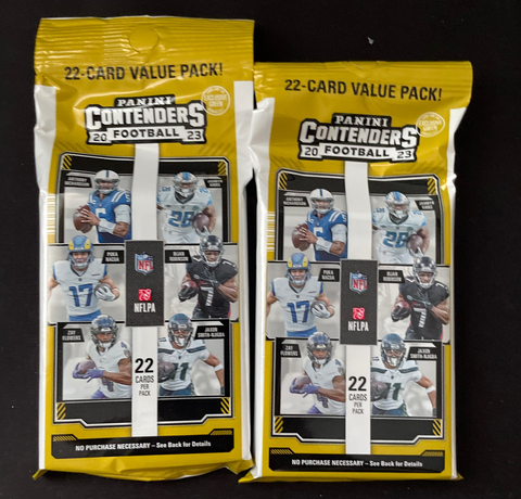 2023 Panini Contenders American Football Sealed Cello 22 Card Value Pack [2 Packs] 44 cards