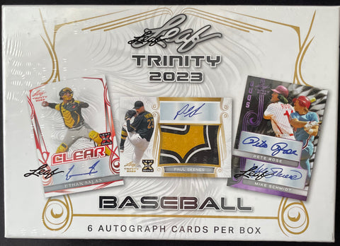 2023 Leaf Trinity Baseball Factory Sealed Hobby Box - 6 Autograph Cards Per Box