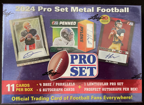 2024 LEAF PRO SET METAL FOOTBALL FACTORY SEALED HOBBY BOX