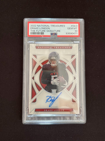 2022 NATIONAL TREASURES DRAKE LONDON THE FUTURE 7/25 AUTO PSA 10