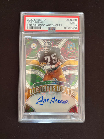 2022 Panini Spectra Illustrious Legends Auto Mean Joe Greene 1/8  PSA 9 MINT