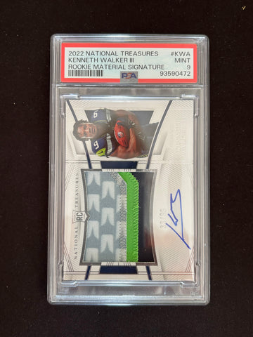 2022 National Treasures Kenneth Walker RPA 33/99RC PSA 9 Mint