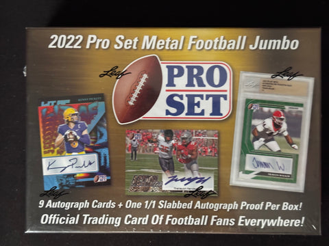 2022 Leaf Pro Set Metal Football Factory sealed Jumbo Box 10 Autographs